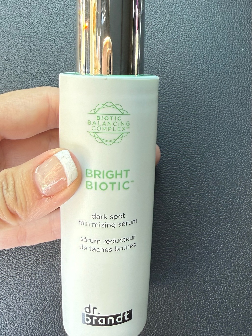 Dr. Brandt Bright Biotic Dark Spot Minimizing Serum in White and Silver